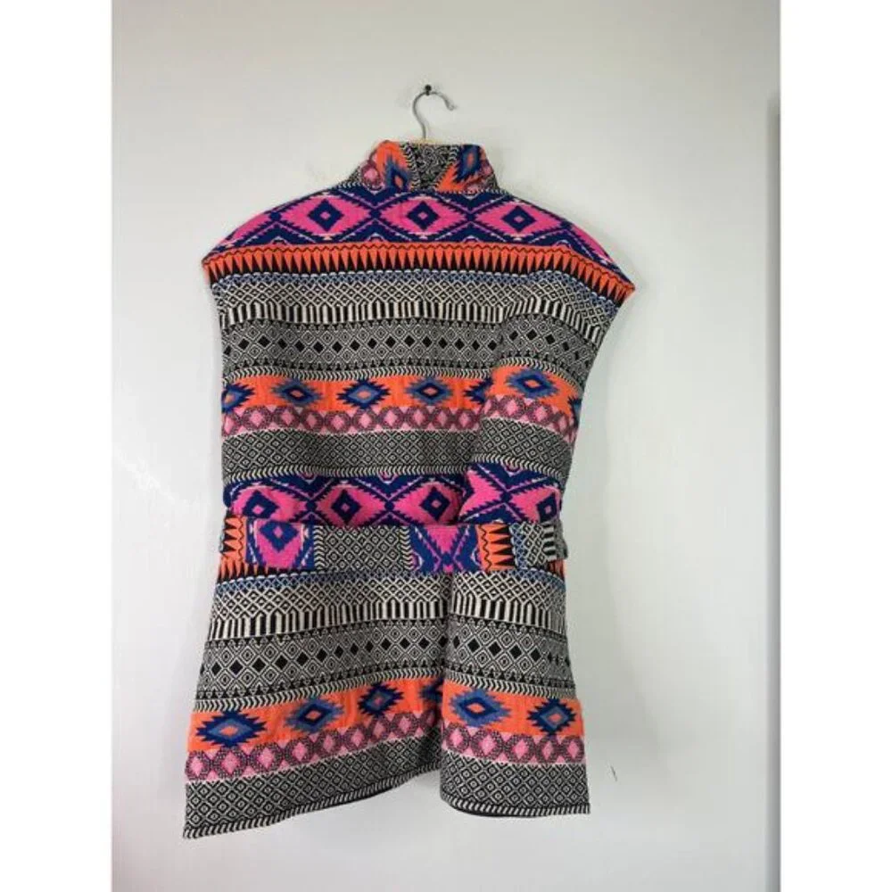 NWT Xirena Brett Quilted Lining Belted Black Multicolor Vest Size: Small - Picture 8 of 10